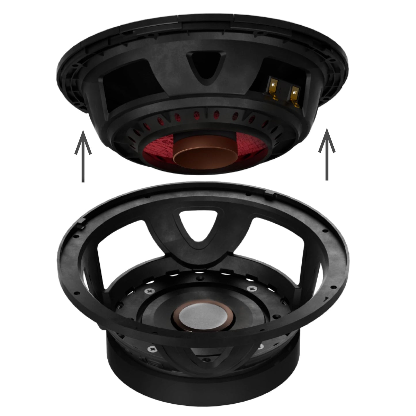 DS18 PROJECT360 Altavoz medio alto de alta sensibilidad de 8 pulgadas - 300 W RMS 4 ohmios - Diseño giratorio de Recone para una reparación rápida
