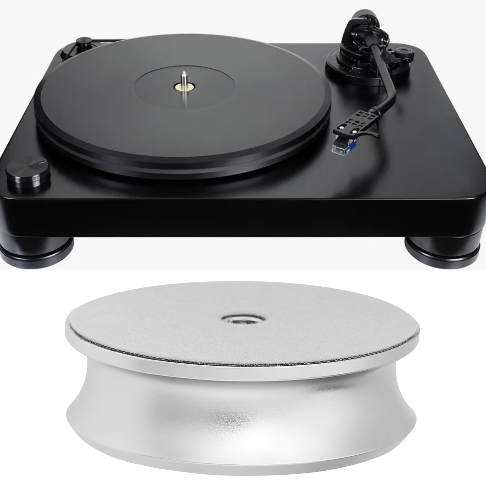SING F LTD - Estabilizador de peso para discos plateados, 76 mm x 24 mm, 7,2 mm, agujero de husillo compatible con placas giratorias LP