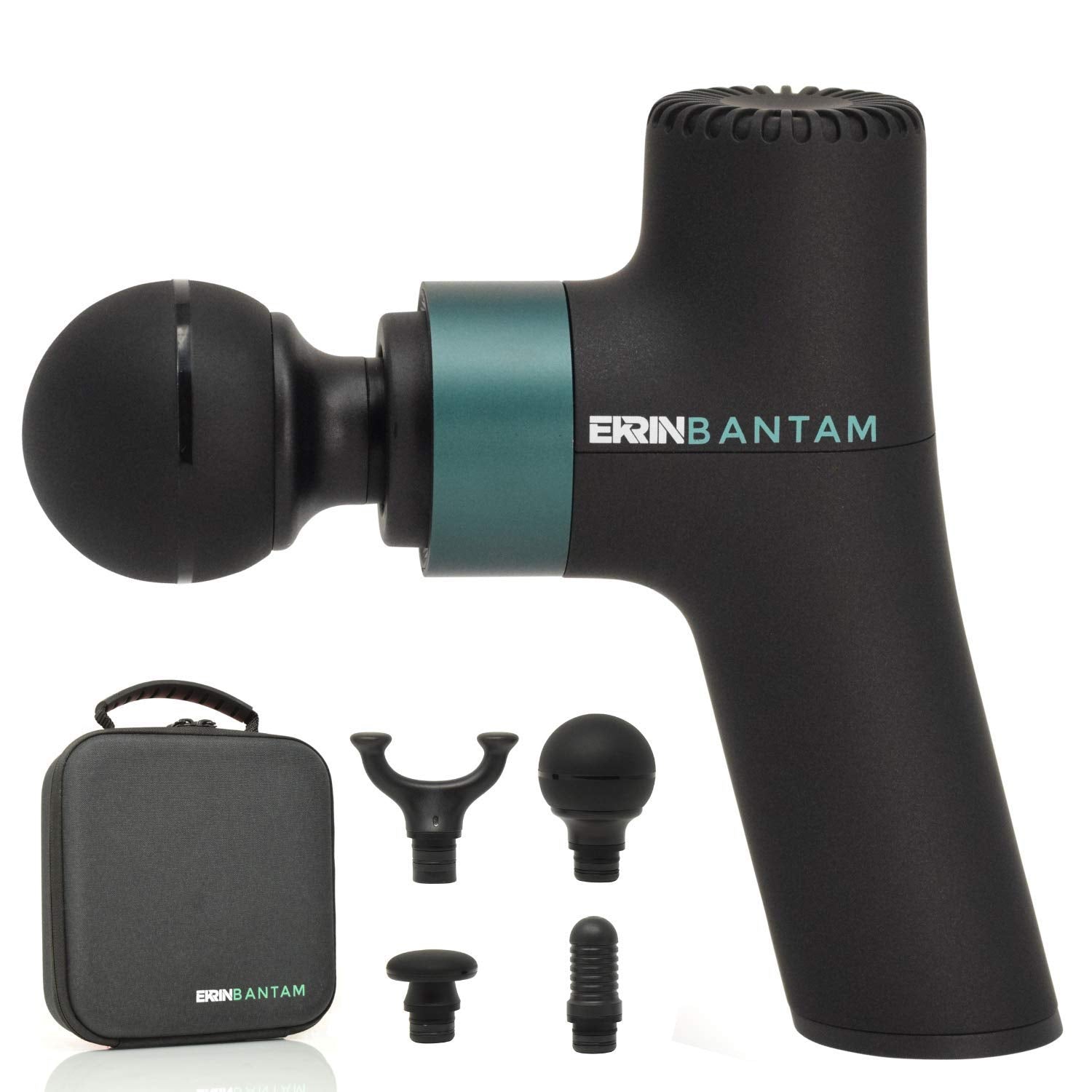 Ekrin Athletics Bantam - Mini pistola de masaje – Masajeador de percusión delgado y ligero para dolores musculares y recuperación, larga duración de la batería, 3 velocidades y 4 accesorios / Muévete mejor y recupera más rápido