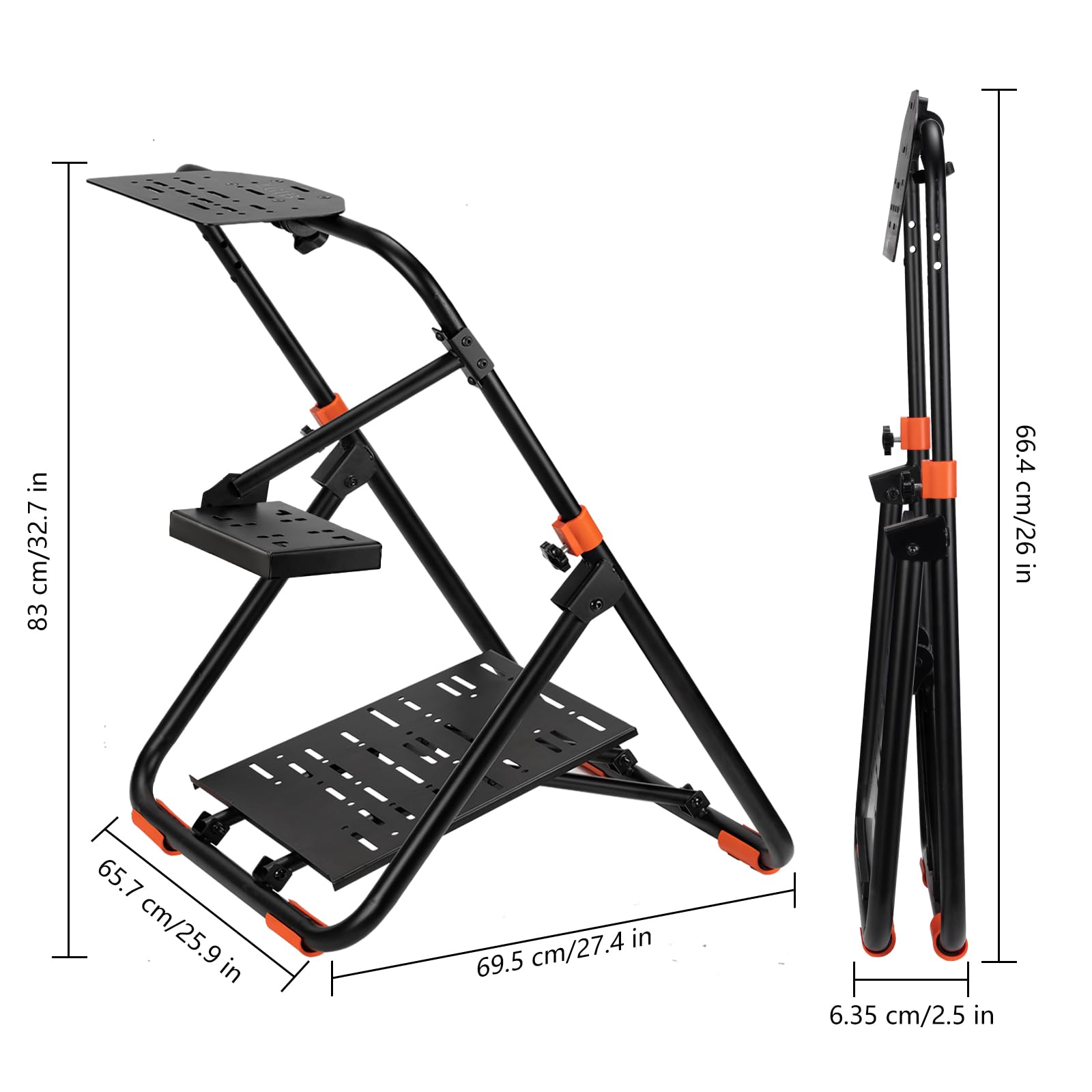 LGIB Sim Racing Wheel Stand Quick Setup & Fold Steering Wheel Stand for Logitech G25 G27 G29 G920 G923 Thrustmaster T248X T248 T300RS T150 TX Xbox PS4 PS5 Simulator Cockpit without Gaming Steering