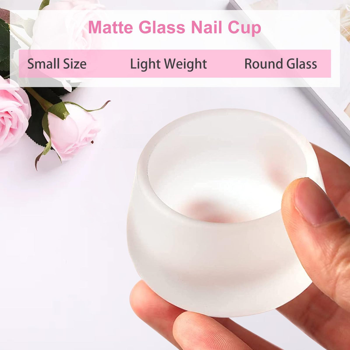 Plato de Vidrio Honey Joy Mate Acrílico Vidrio con Tapa para Nail Art Kit 2 Piezas