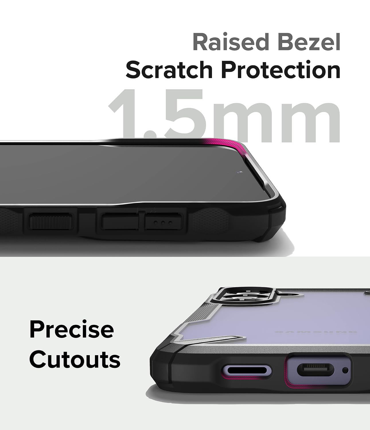 Funda Resistente Ringke Fusion-X Samsung Galaxy S24 Plus Negra Anti-Amarillo Protección Impactos