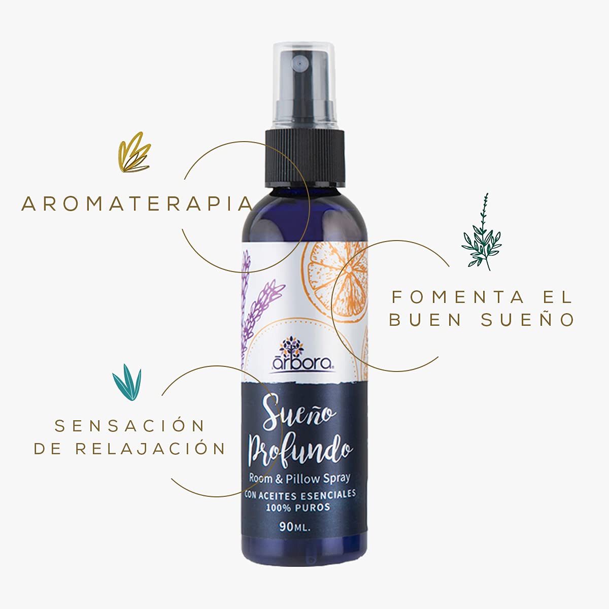 Kit de Spray Aromaterapia Árbora Lavanda Menta para Ambiente y Almohada