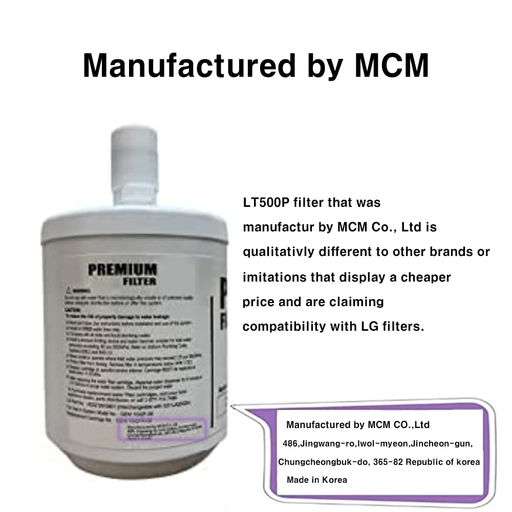 Filtro de Agua para Refrigerador MCM Premium Reemplazo LT500P Certificado NSF42 2 Piezas