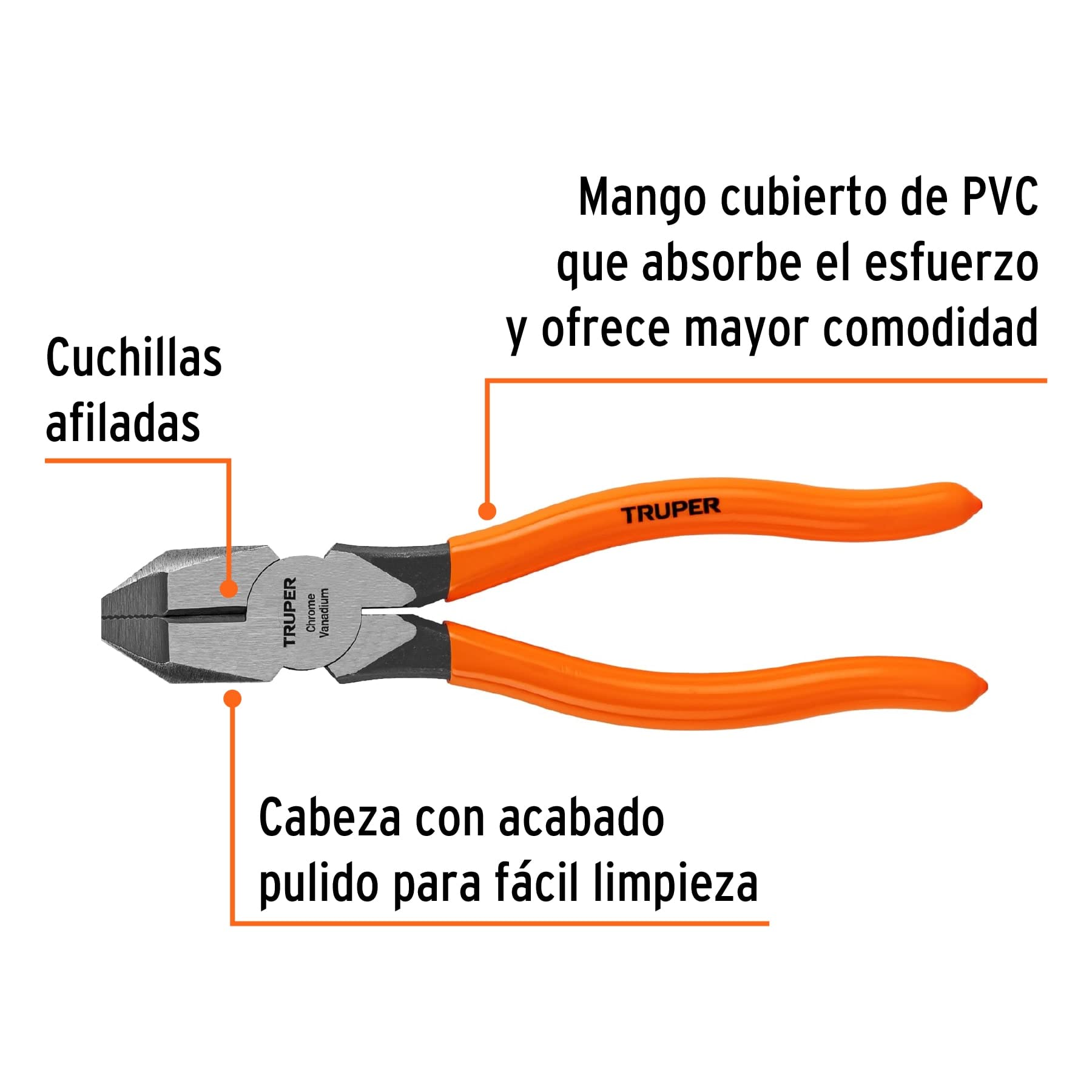 Pinza Profesional Truper T201-7 Vinil para Electricista