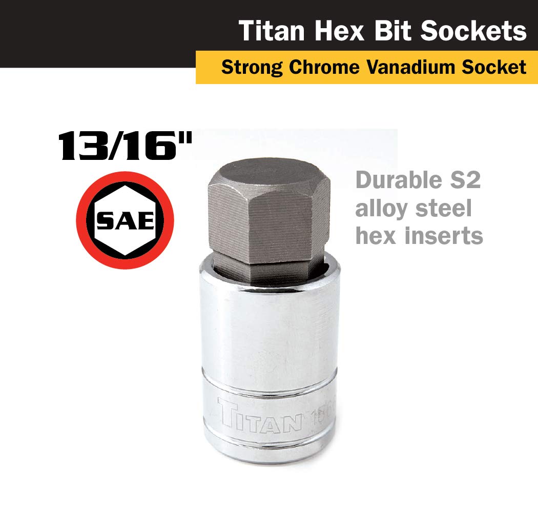 Titan Tools 15667 13/16" 1/2" Drive Hex Bit Socket