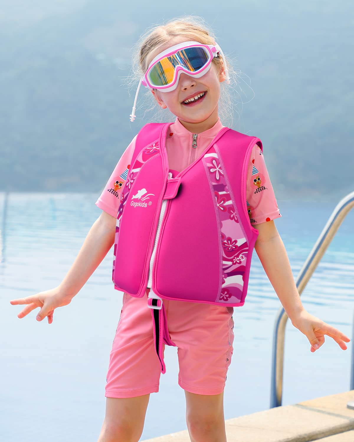 Chaleco de natación de neopreno para niños y niñas (C, 3-4 años)