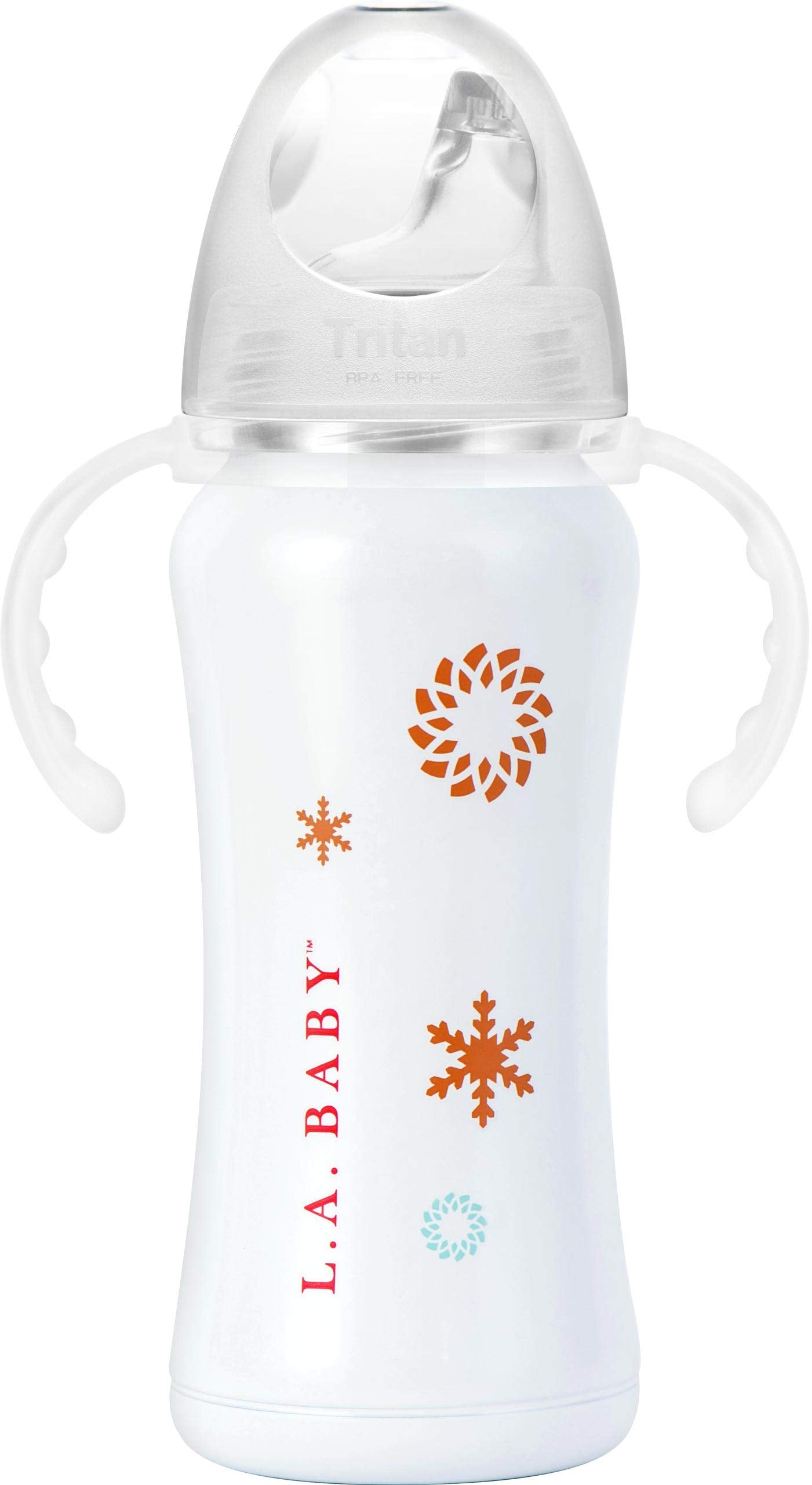 LA Baby Ultimate - Taza con aislamiento para cachorro/botella (29 oz), blanco, (Snowflake White)