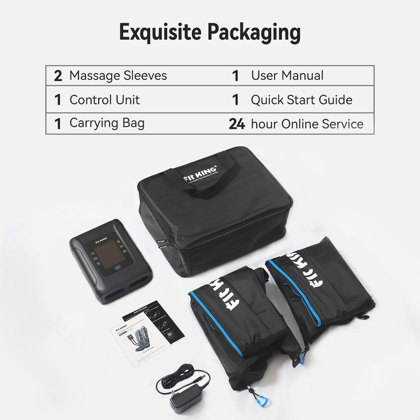 Masaje de Piernas FIT KING Inalámbrico Recargable para Recuperación y Relajación para Atletas