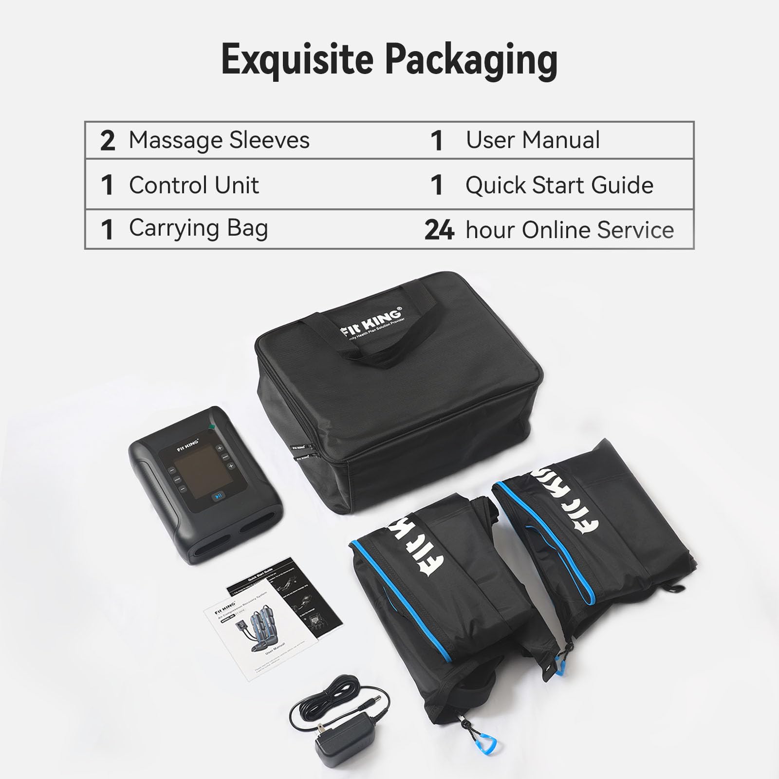 Masaje de Piernas FIT KING Inalámbrico Recargable para Recuperación y Relajación para Atletas
