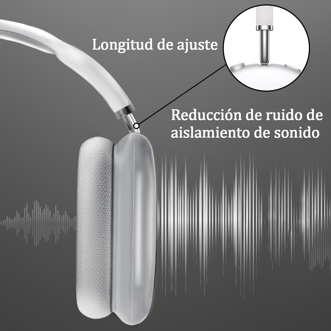 Audífonos inalámbricos on-Ear, Diadema Inalámbricos, Bluetooth 5.1, Micrófono Incorporado para Llamadas, Soporta TF, Conexión de Cable 3.5 mm, hasta 10 Horas, Alcance Inalámbrico de 10 Metros (Plata)
