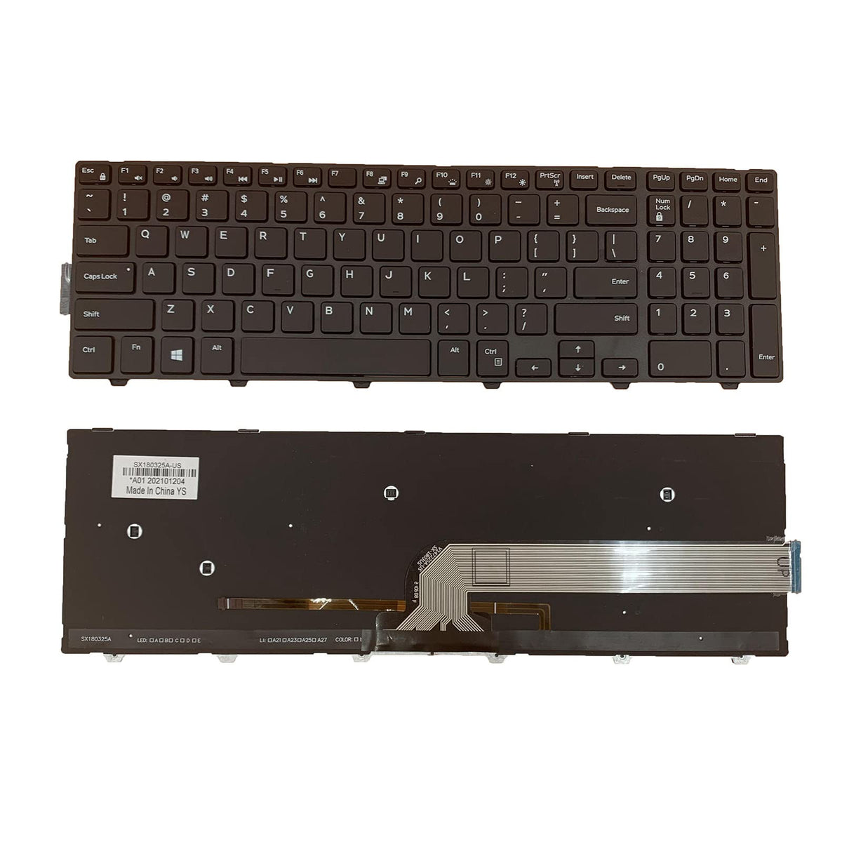 Teclado para Laptop Dell Inspiron con Retroiluminación Serie 15 5000 y 3000