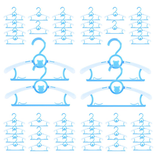 Perchas para bebé para guardería, clóset, paquete de 40 perchas de plástico para niños, ahorro de espacio, antideslizantes, extensibles, de 11 a 14 pulgadas, perchas ajustables resistentes para ropa