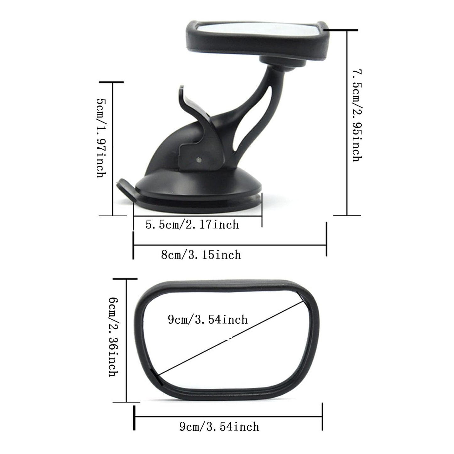 XINYUICEAN Espejo Retrovisor para Bebé Auto, Rotación de 360° Espejo de Observación de Coche para Bebés para el Asiento Trasero Baby Safety Mirror para Vigilancia, Espejo Convexo de Gran Angular