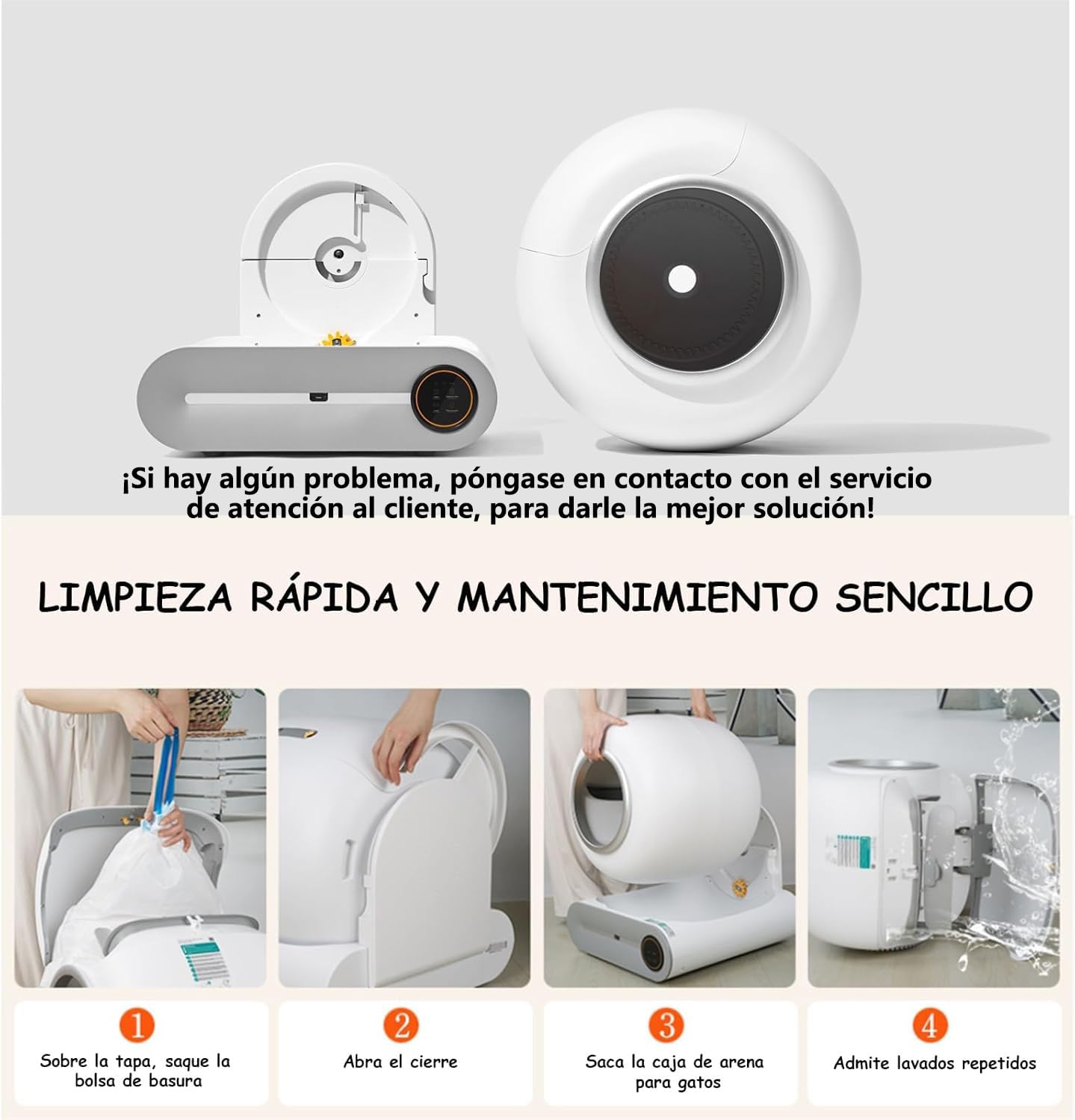Fateplay Arenero para Gato Autolimpiable 65 litros, Bandeja Sanitaria Automática Smart Cat House, Caja de Arena para Gatos Autolimpiable Casa para Gatos App Smart Litter Box