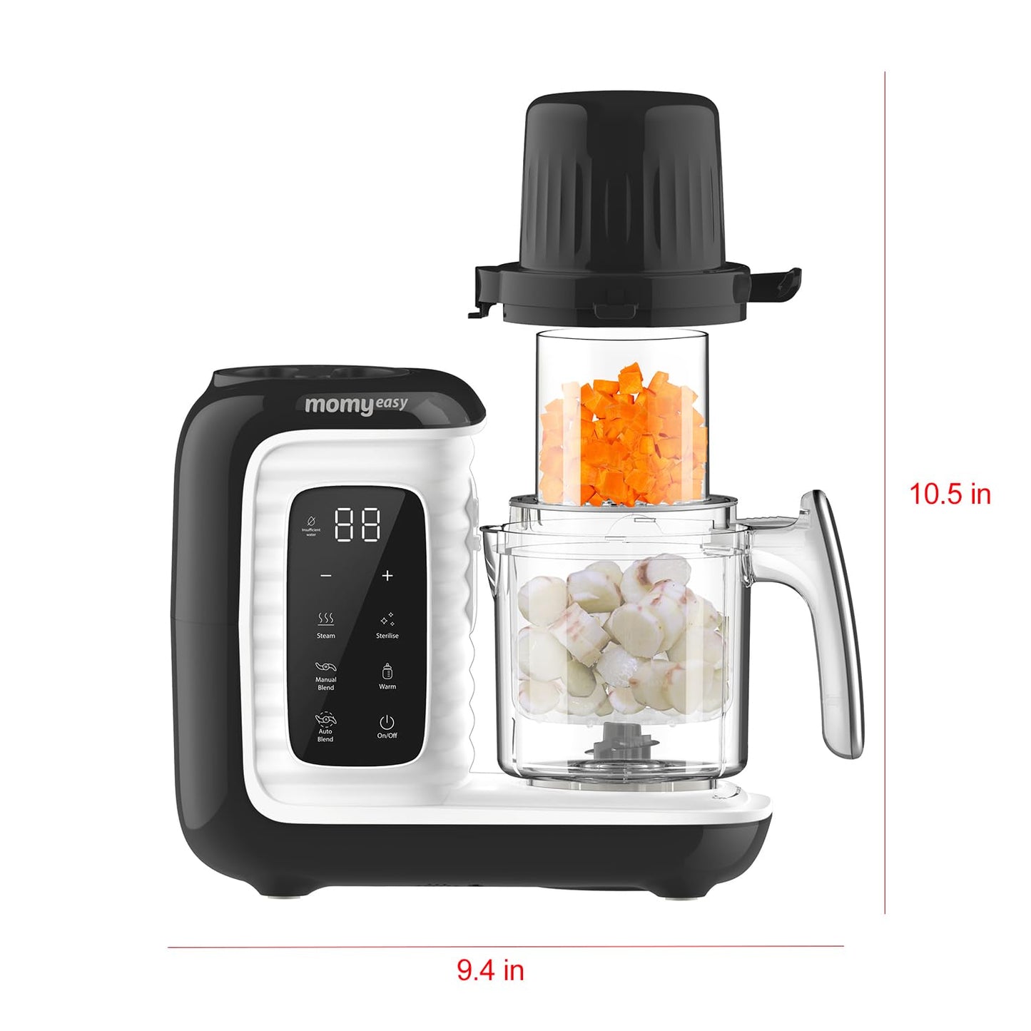Molinillo Picador Multifuncional MOMYEASY Azul con Vaporizador y Licuadora para Bebés