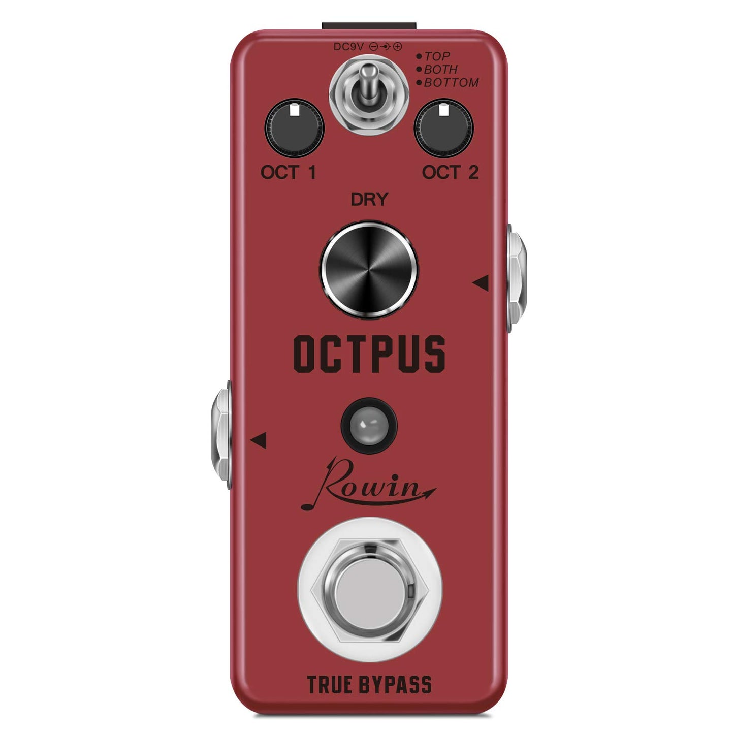 Rowin - Pedal de efectos de guitarra de octava polifónico mini digital con true bypass y 11 modos diferentes de octava LEF-3806