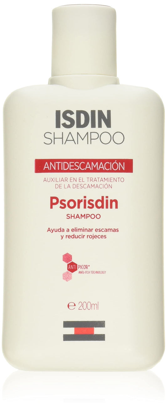 ISDIN Psorisdin champu antidescamacion, elimina escamas y reduce rojeces, 200ml