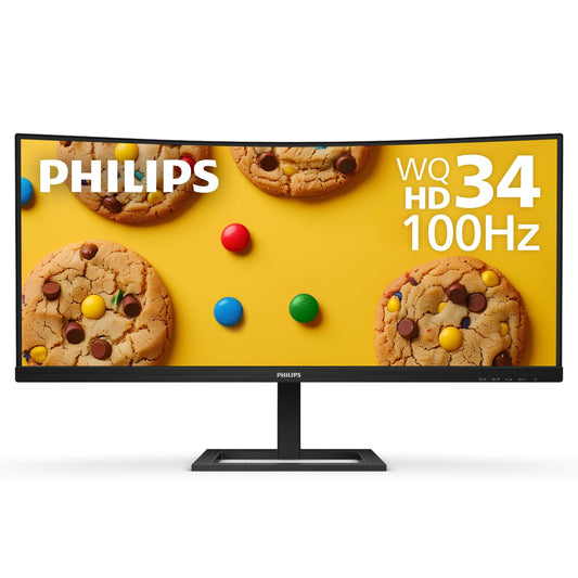 Monitor Curvo Philips Negro QHD UltraWide con Carga USB-C y Altura Ajustable
