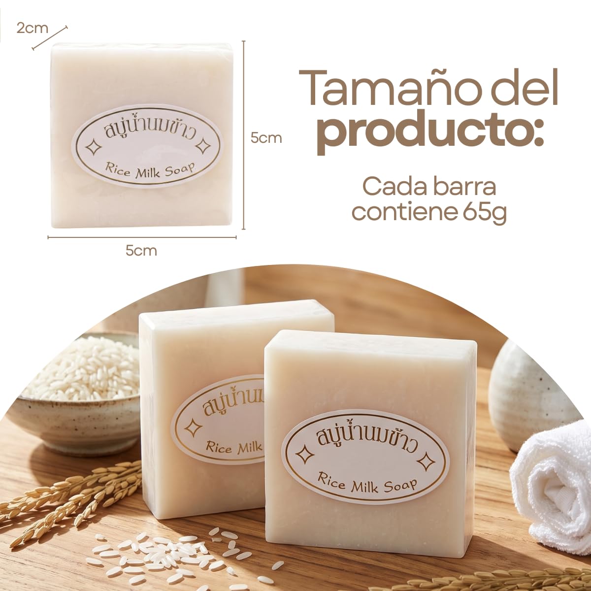 UNIVERSOENLÍNEA.COM Paquete 12 Jabónes Tailandés De Arroz Hecho A Mano Colágeno Vitamina E Blanqueamiento Hidratante Baño Piel Limpiadora Jabón De Leche