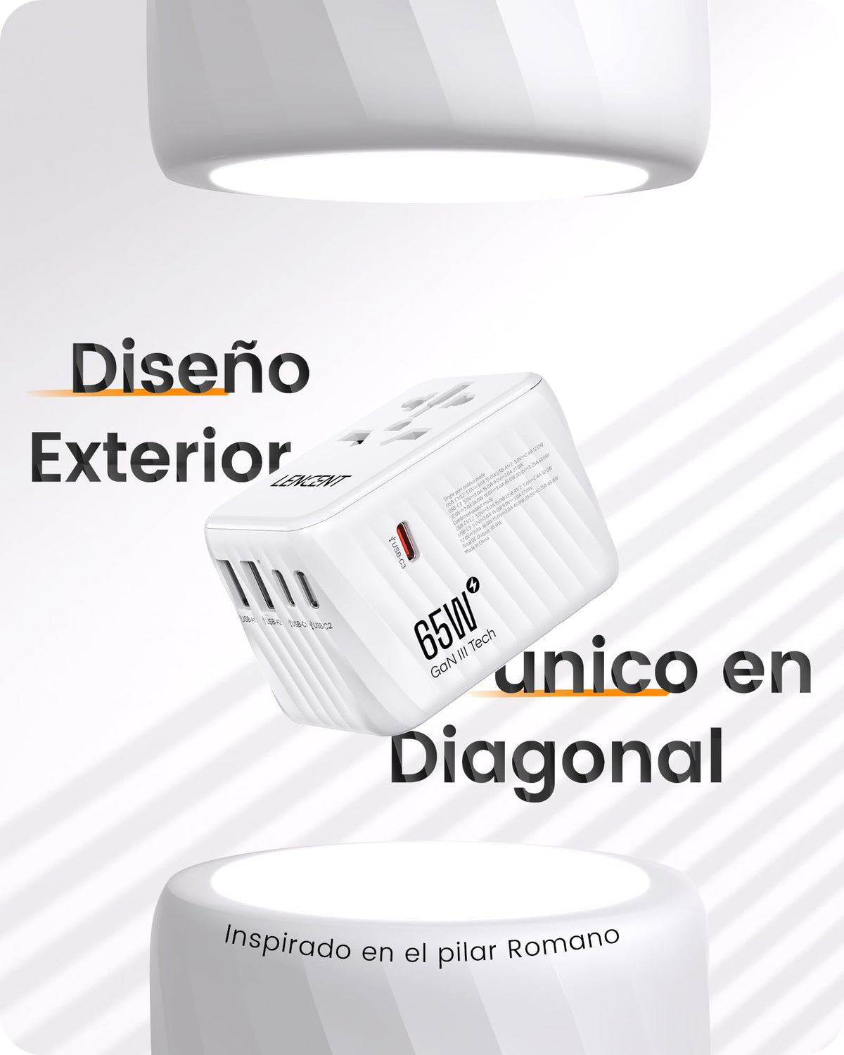 Adaptador Universal de Viaje LENCENT 65 W Europeo