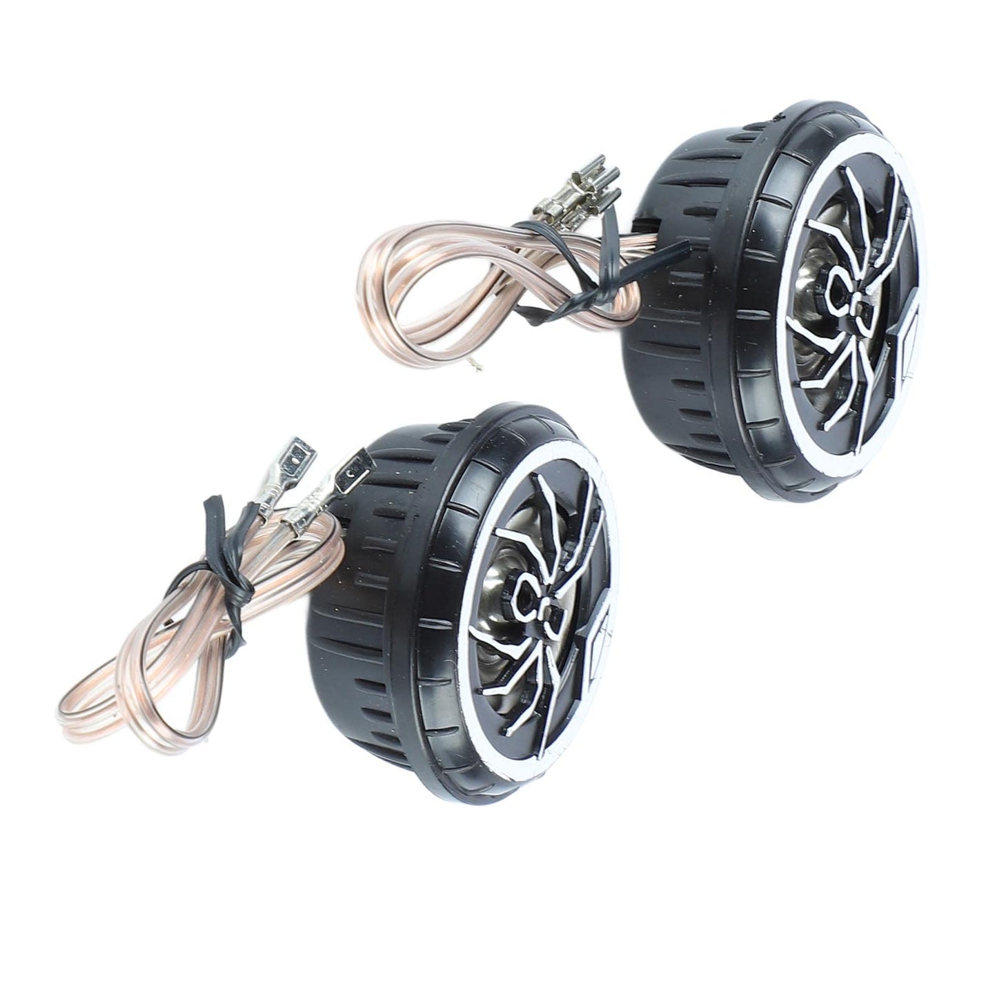 Altavoces Redondos, Tweeter Estéreo para Automóvil Calidad de Sonido sin Pérdidas Fácil de Instalar Tamaño Pequeño Cromado para Automóvil con Alimentación de 12V