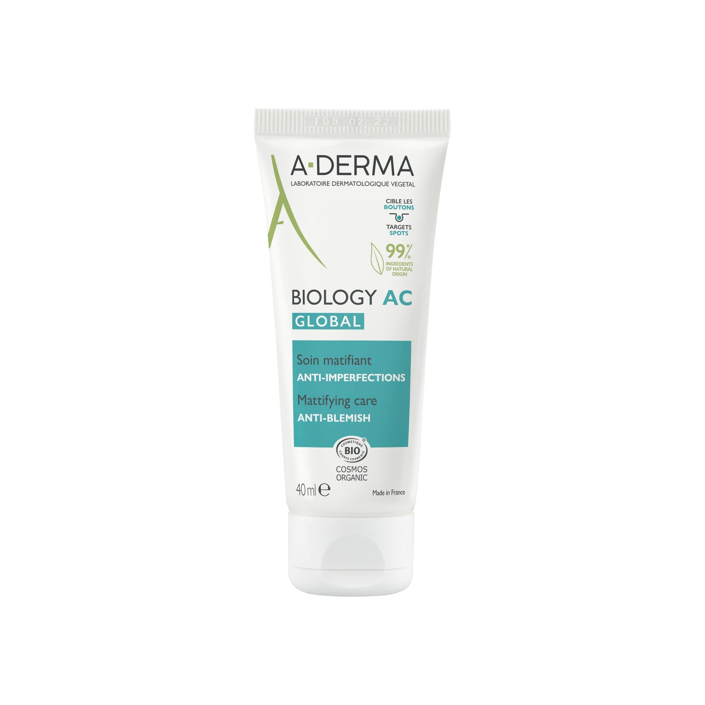 Crema Facial A-Derma Biology Ac Globa para Piel Acneica - 40ml. Tratamiento específico para acné con ingredientes naturales. ¡Cuida tu piel con esta crema facial especializada!