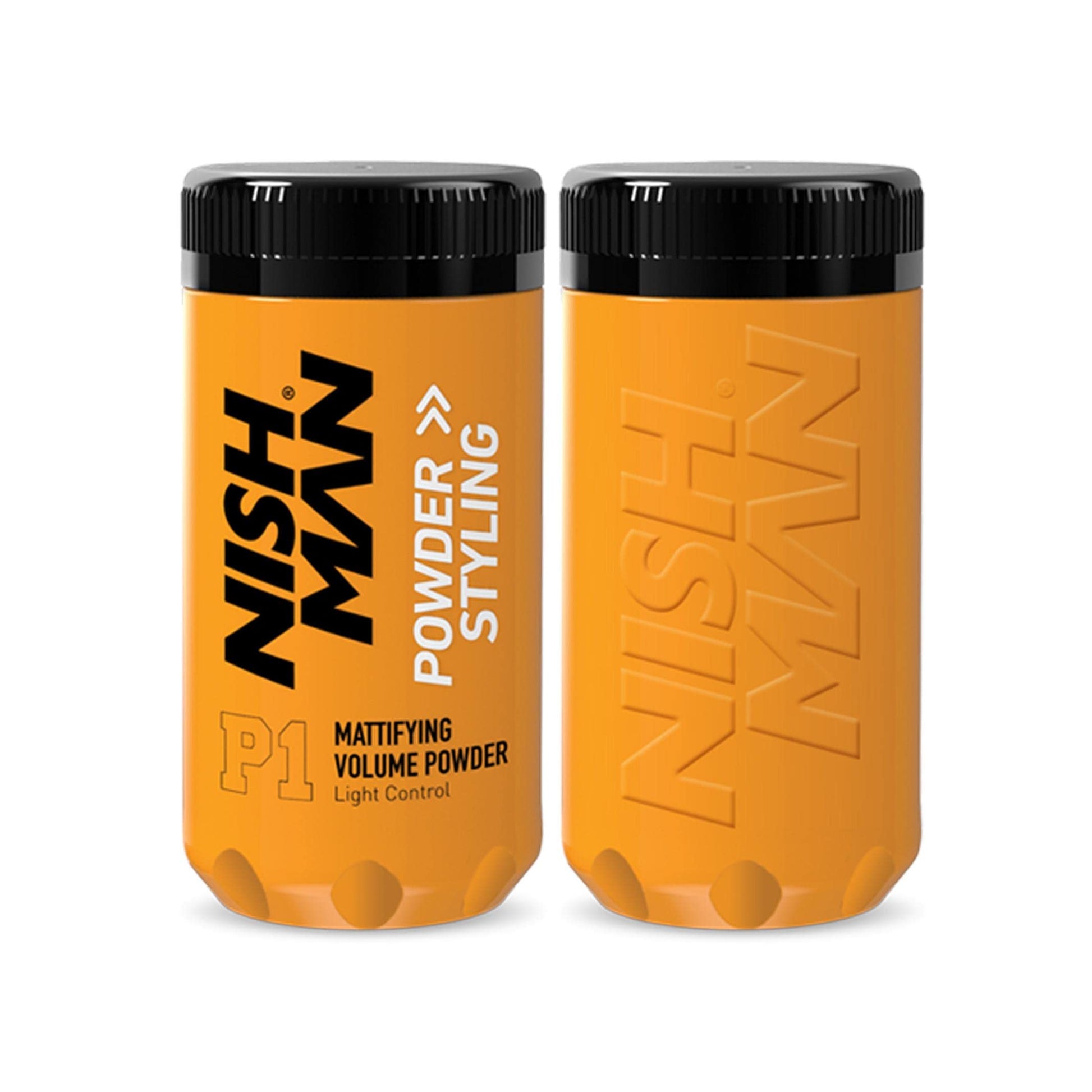 Nishman P1 - Polvo para peinar el cabello, 20 g. Polvo matificante y voluminizador con máximo control, diseño elegante, fácil de usar, producto de sujeción flexible y duradero para barberos profesionales