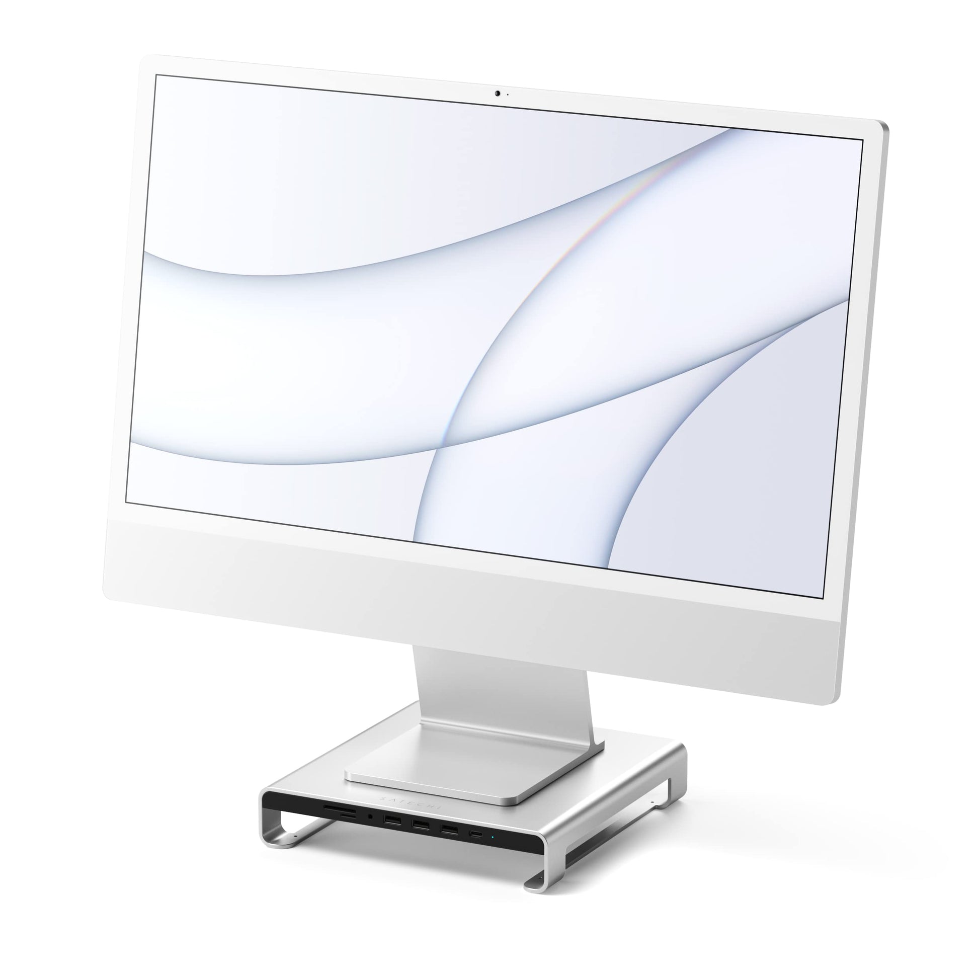 Soporte de Aluminio SATECHI Plata con Conectividad Tipo-C para Apple Studio Display e iMac