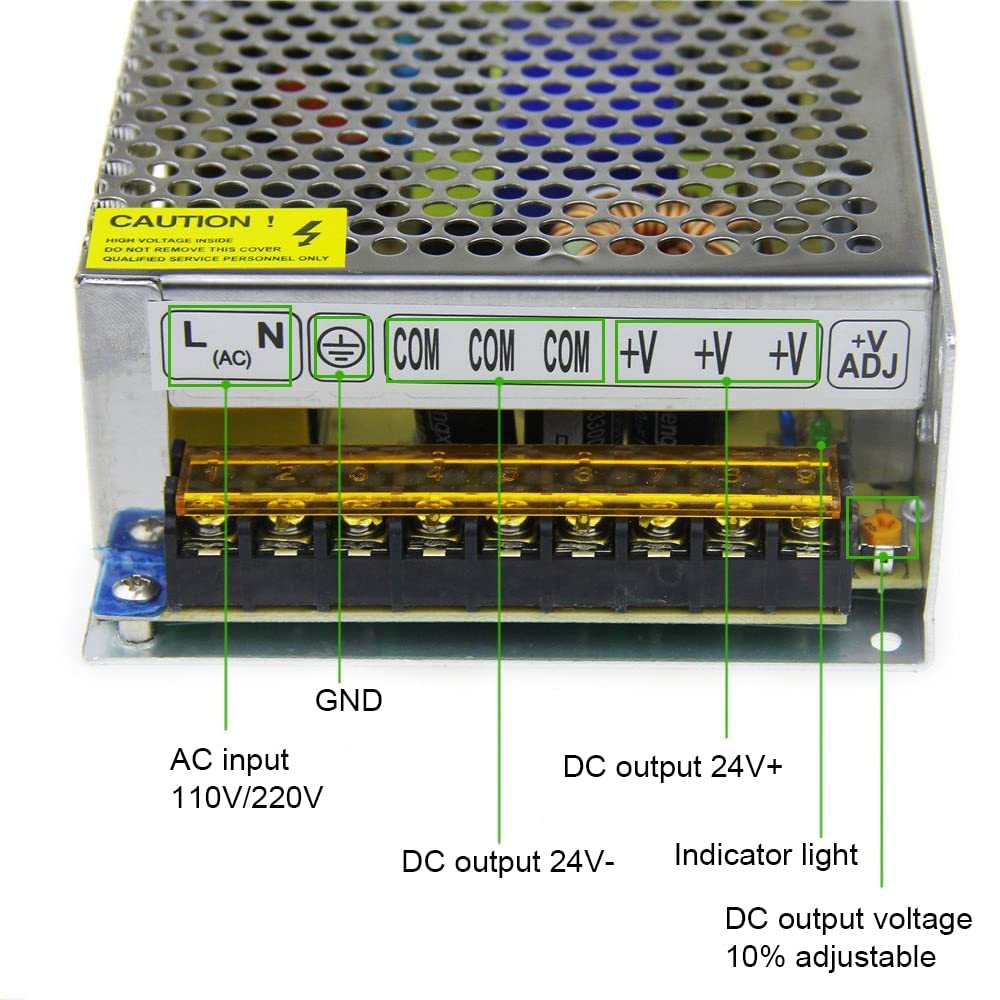 ALITOVE Fuente de Alimentación 24V 10A 240W Transformador CA 110 V/220 V a CC 24V 10amp Convertidor de Conmutación Regulado Universal para Tira de Luz LED Sistema de Seguridad de Cámara CCTV