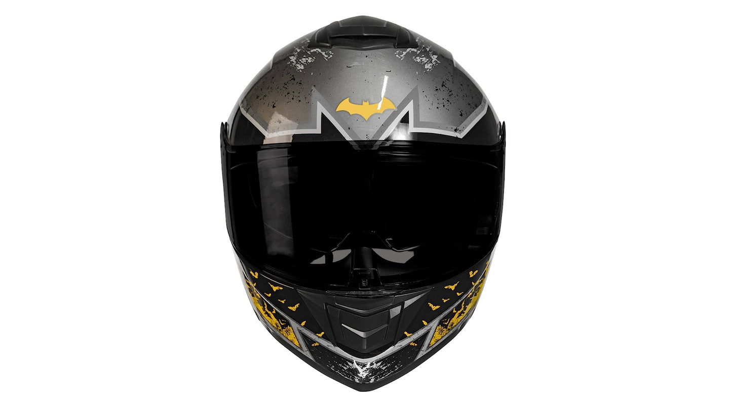 KOV Casco Batman Zero Amarillo ABATIBLE con LED DC Comics Certificado Dot (L)