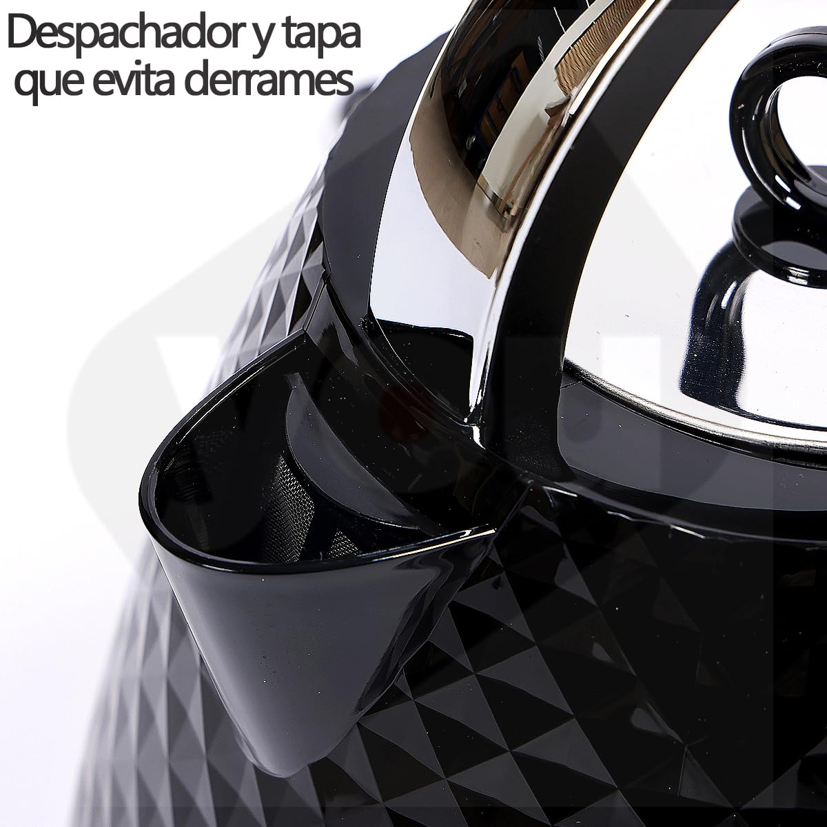 Hervidora De Agua Tetera Electrica Jarra de 2 Litros Base 360° Acero Inoxidable Diseño Elegante 2200w