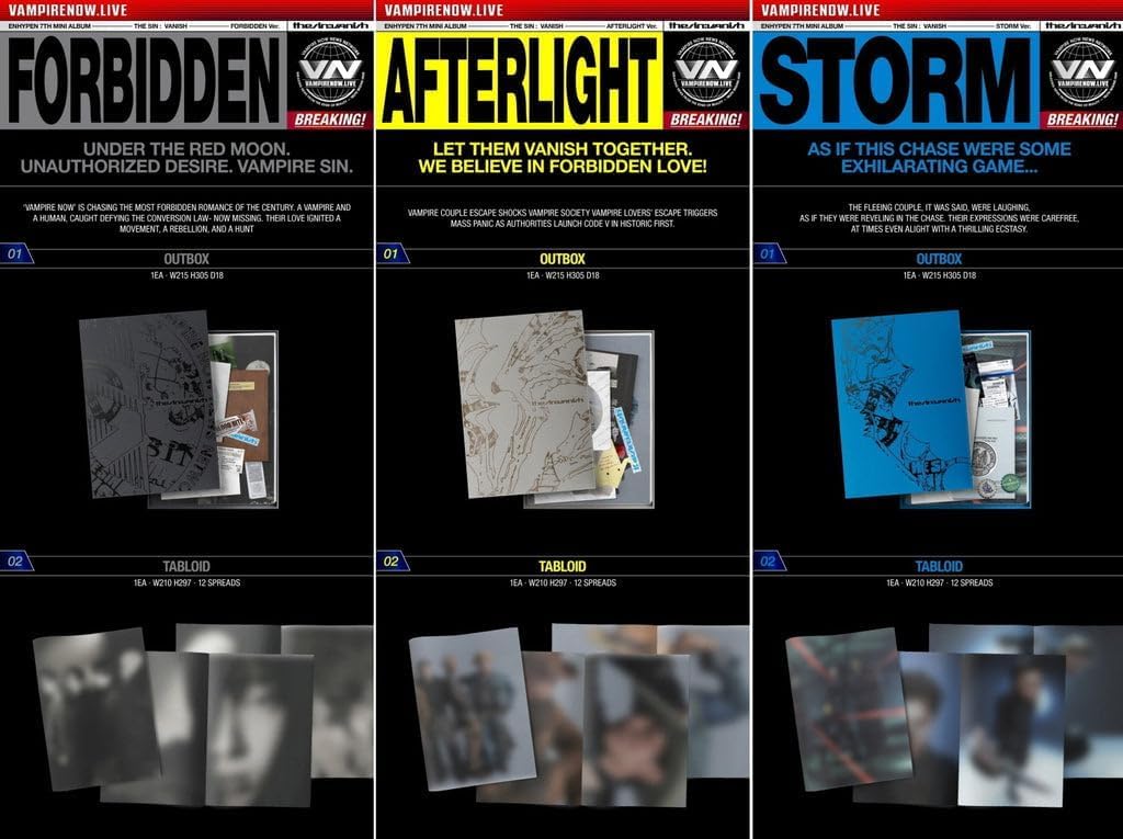 Álbum de Fotos EN-HYPEN THE SIN VANISH 7th Mini Blanco con 3 Tarjetas Fotográficas Adicionales Versión Aleatoria