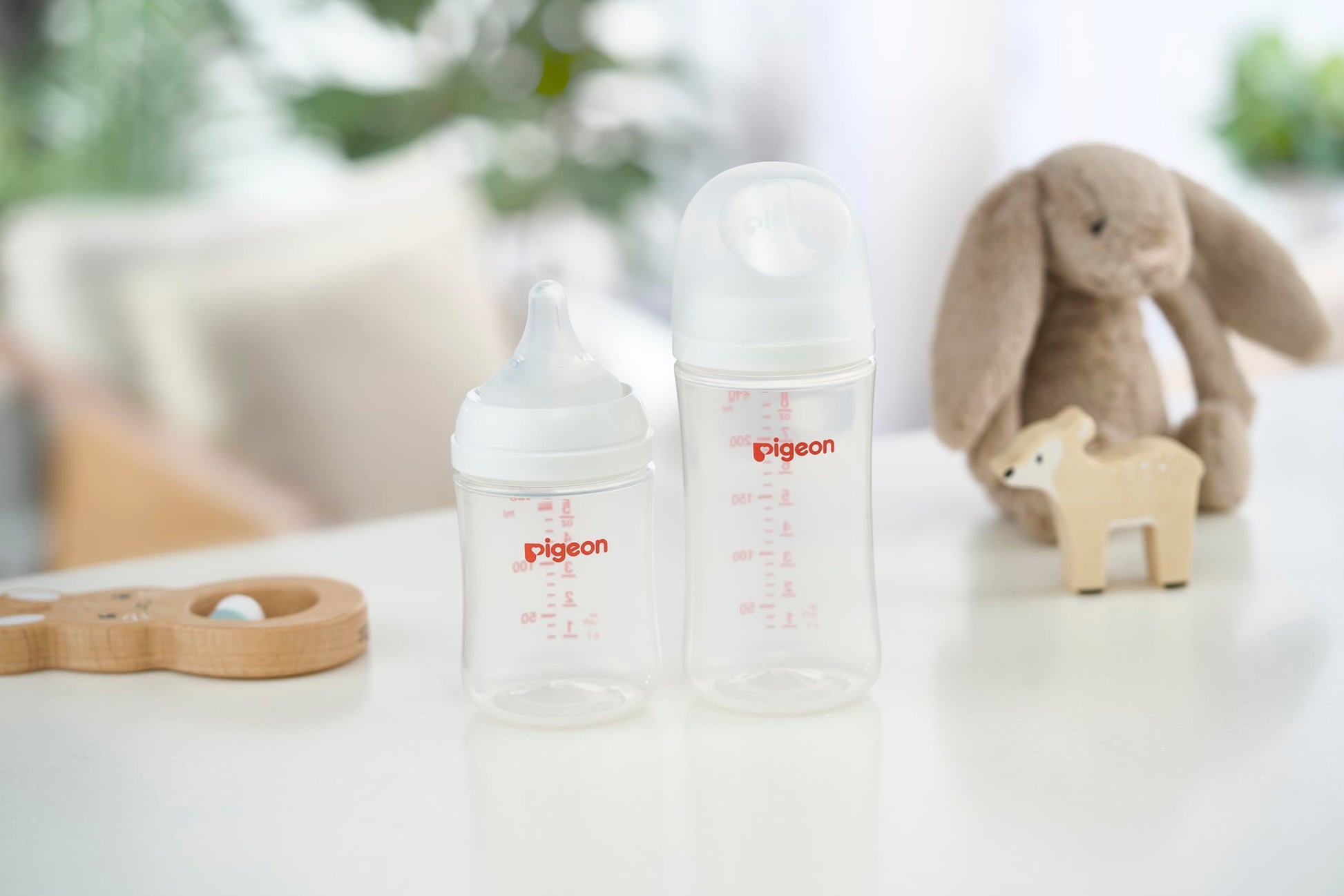 Set de Biberones Pigeon Transparente Soft Touch Boca Ancha Libre de BPA