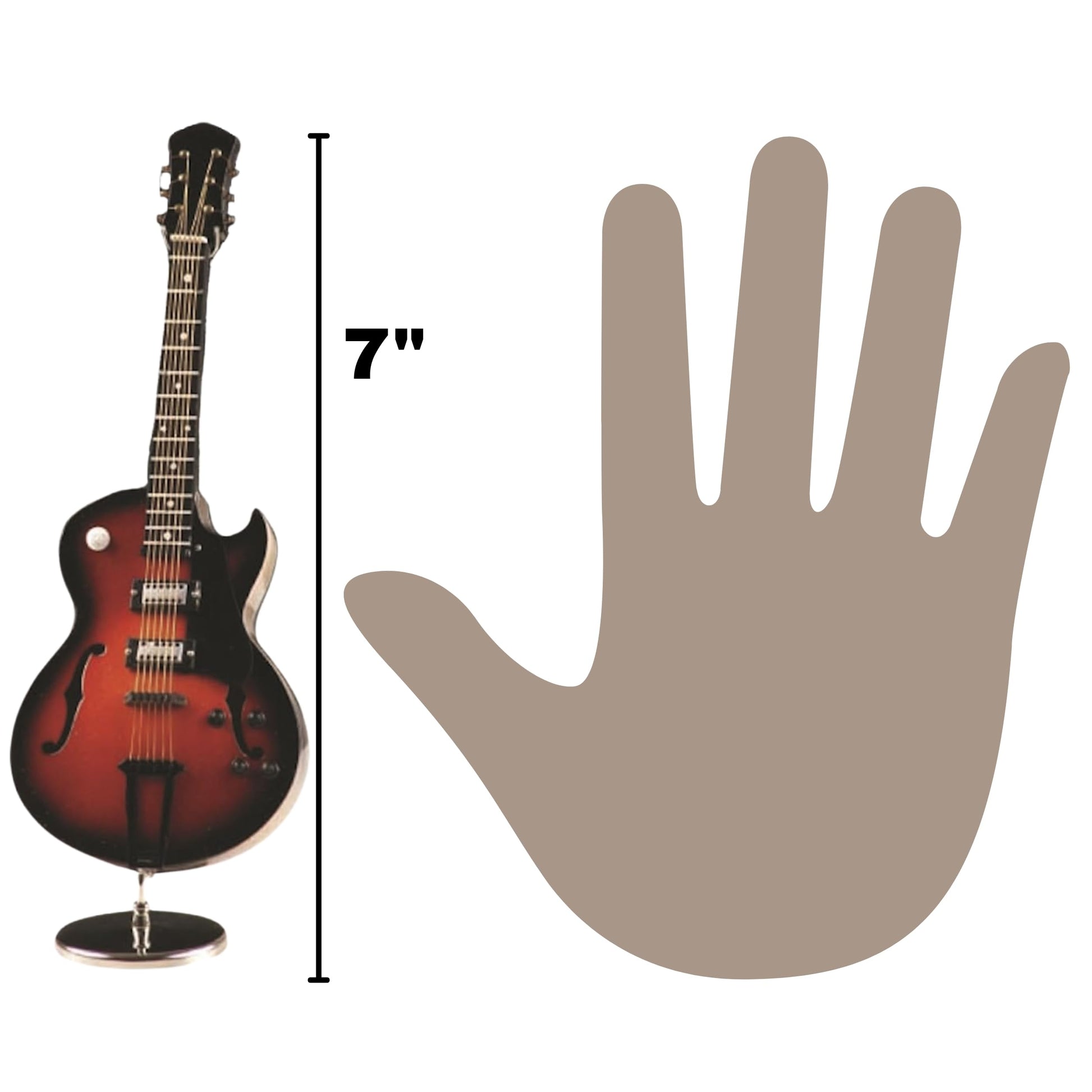 7" Gibson Electric Guitar with Case & Stand Miniature Replica Musical Instrument