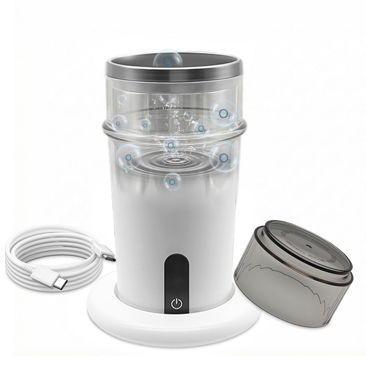 Vaso Generador de Agua con Ozono MHTGYLMY Blanco Multiusos Recargable para Cuidado Bucal y Limpieza de Frutas