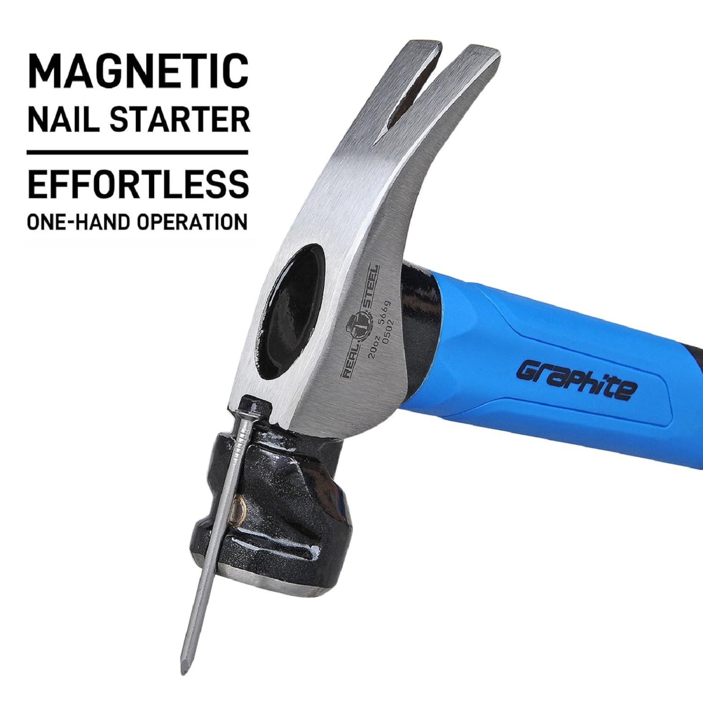 Martillo Rip Real Steel Grafito Jacketed 20 oz para Carpintero