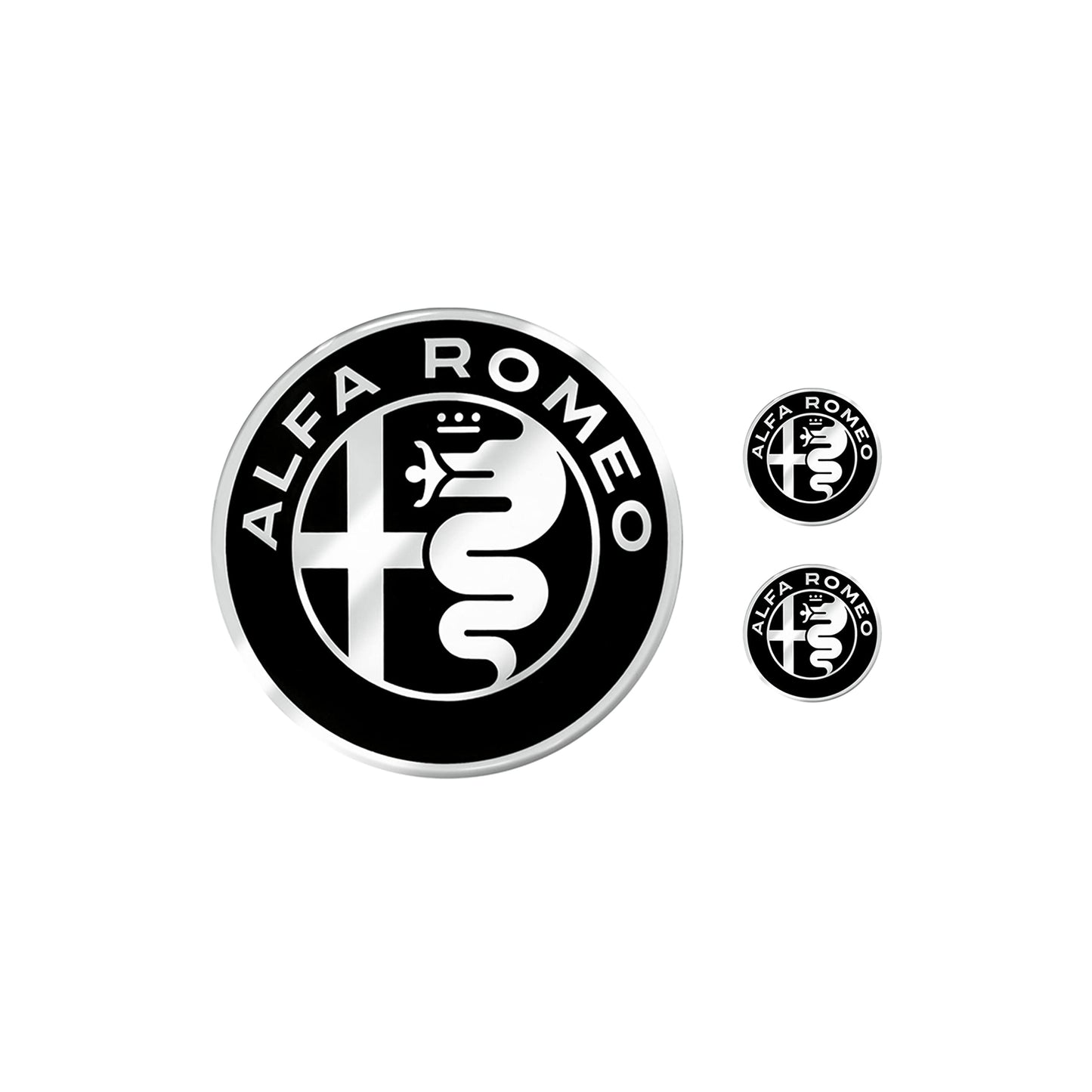 TUGOKU 4R Quattroerre.it Kit Adesivo Alfa Romeo 3 Loghi per Interno Giulia Stelvio