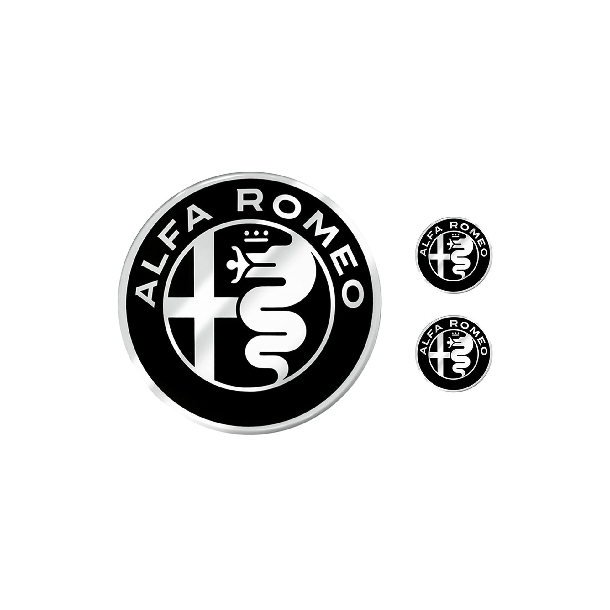 TUGOKU 4R Quattroerre.it Kit Adesivo Alfa Romeo 3 Loghi per Interno Giulia Stelvio