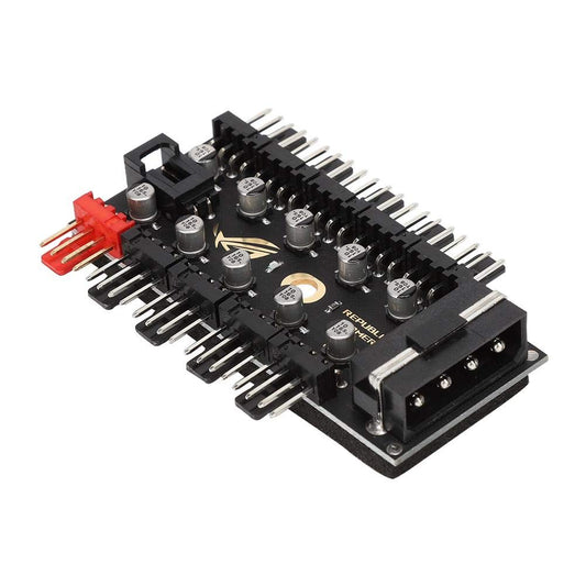 Hub de Ventilador de PC Wendry Negro con Placa Base de 10 Canales PWM