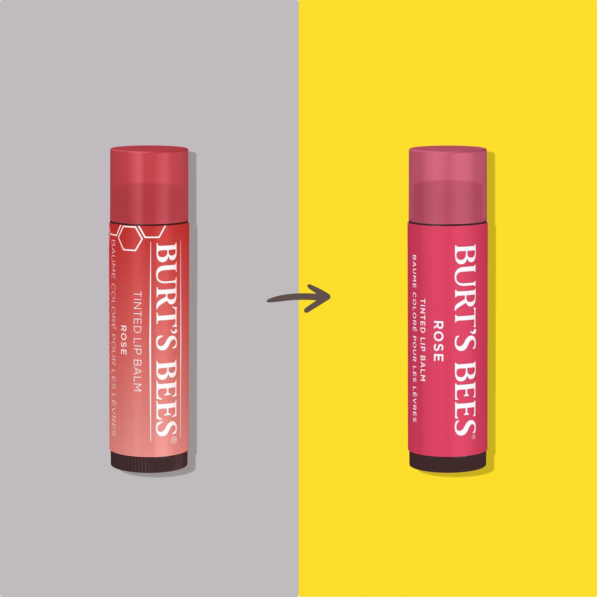 Bálsamo labial tintado natural Burt's Bees, Rosa, 2 unidades