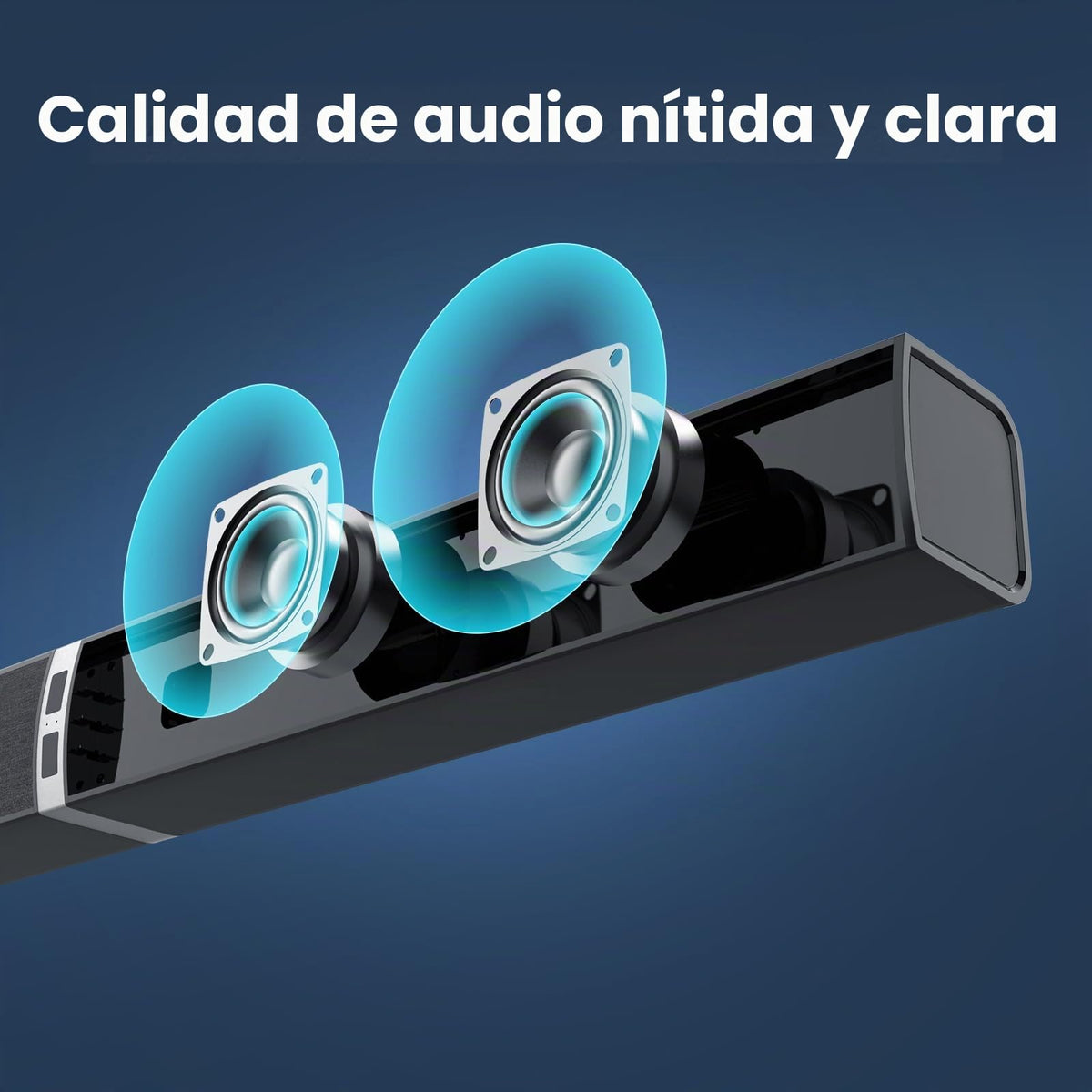 Barra de Sonido MZEIBO Negra Desmontable de 80 W con Graves Potentes para Smart TV