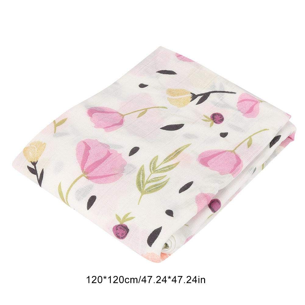 Manta Swaddle de muselina Ultra Soft Bamboo Cotton Baby Swaddle Gran manta de recepción orgánica para niños y niñas(#4)