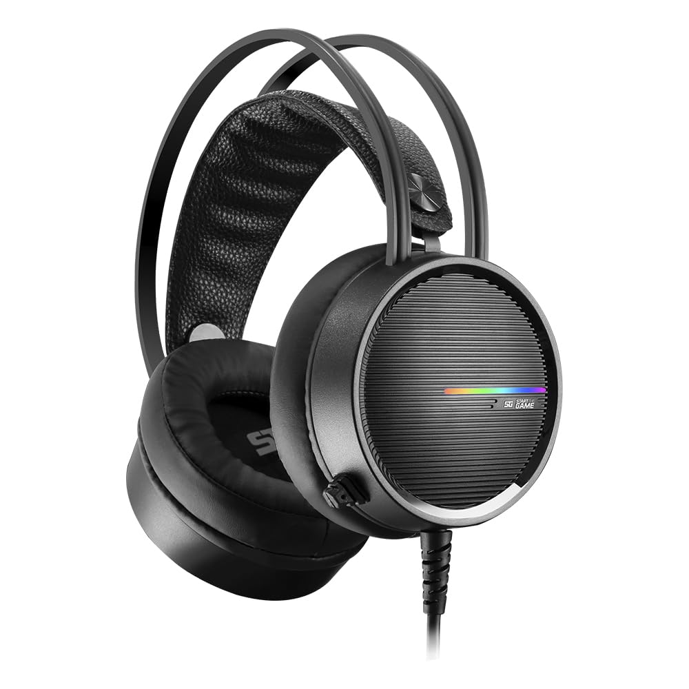 Diadema Jugador Vorago HS-502 Negro RGB 50 Mm