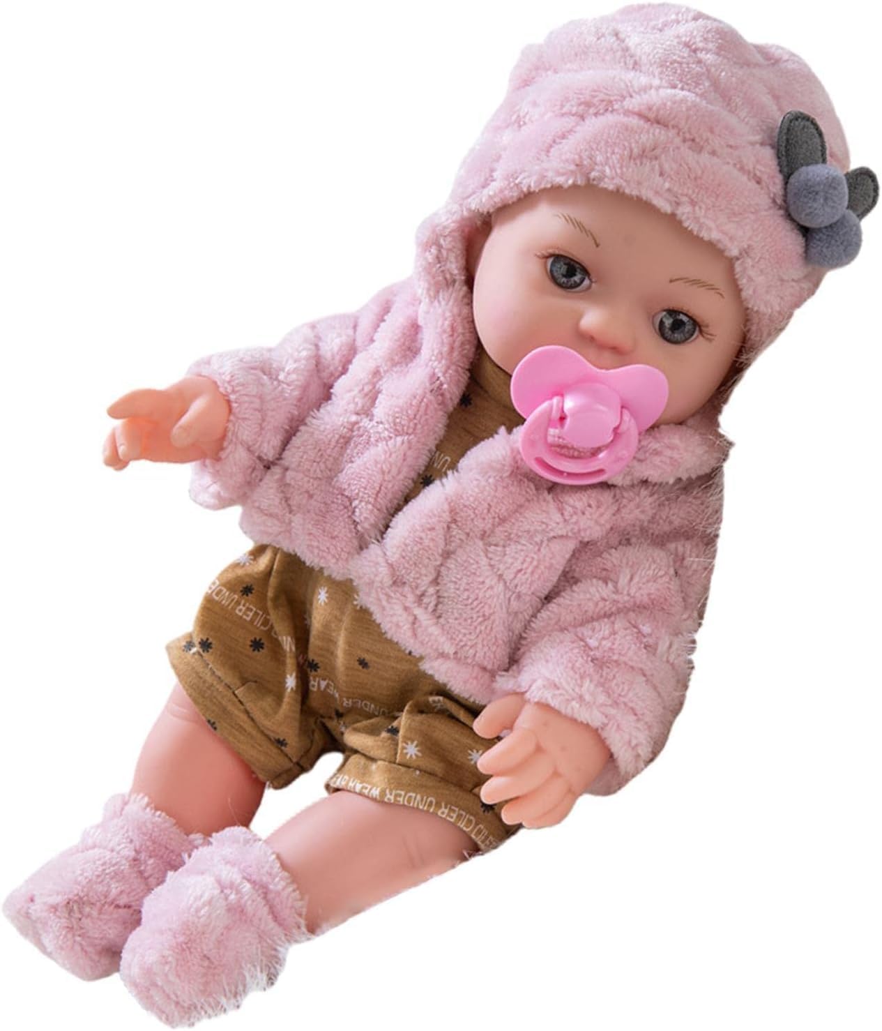 Muñeca Reborn Doll de Silicona Abrigo de Felpa para Baño