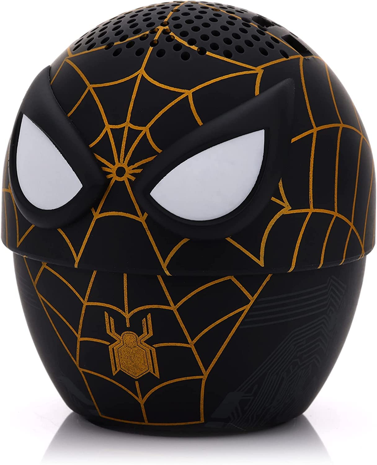 Bitty Boomers Marvel: No Way Home Spider-Man - Traje Negro y Dorado - Mini Altavoz Bluetooth