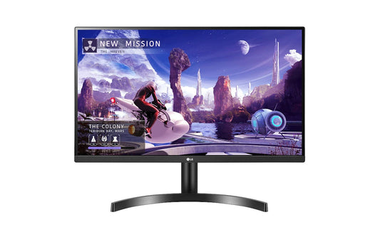 LG 27QN600-B visualización IPS de 27 Pulgadas QHD (2560 x 1440) con FreeSync, sRGB 99% Gama de Colores, HDR10 con un diseño virtualmente sin Bordes de 3 Lados, Color Negro