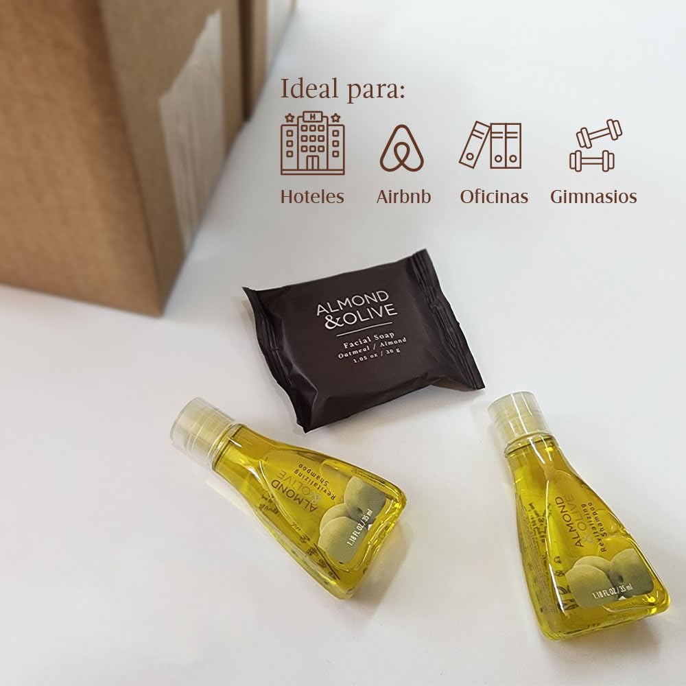 JYPESA Shampoo Hotelero 35 ml y Jabón 20 g, Kit 200 Piezas, Hotel Airbnb
