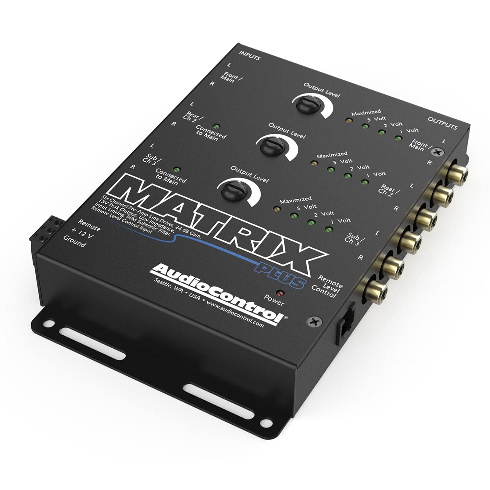 Driver de Línea AudioControl Negro con Seis Canales y Entrada de Control Remoto