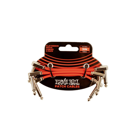Cable de Conexión de Cinta Plana Ernie Ball Rojo 3-Pack